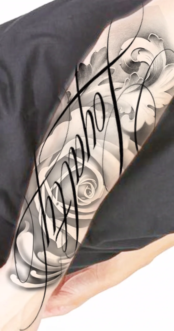 Exclusivo: rosa y lettering script "Loyalty"