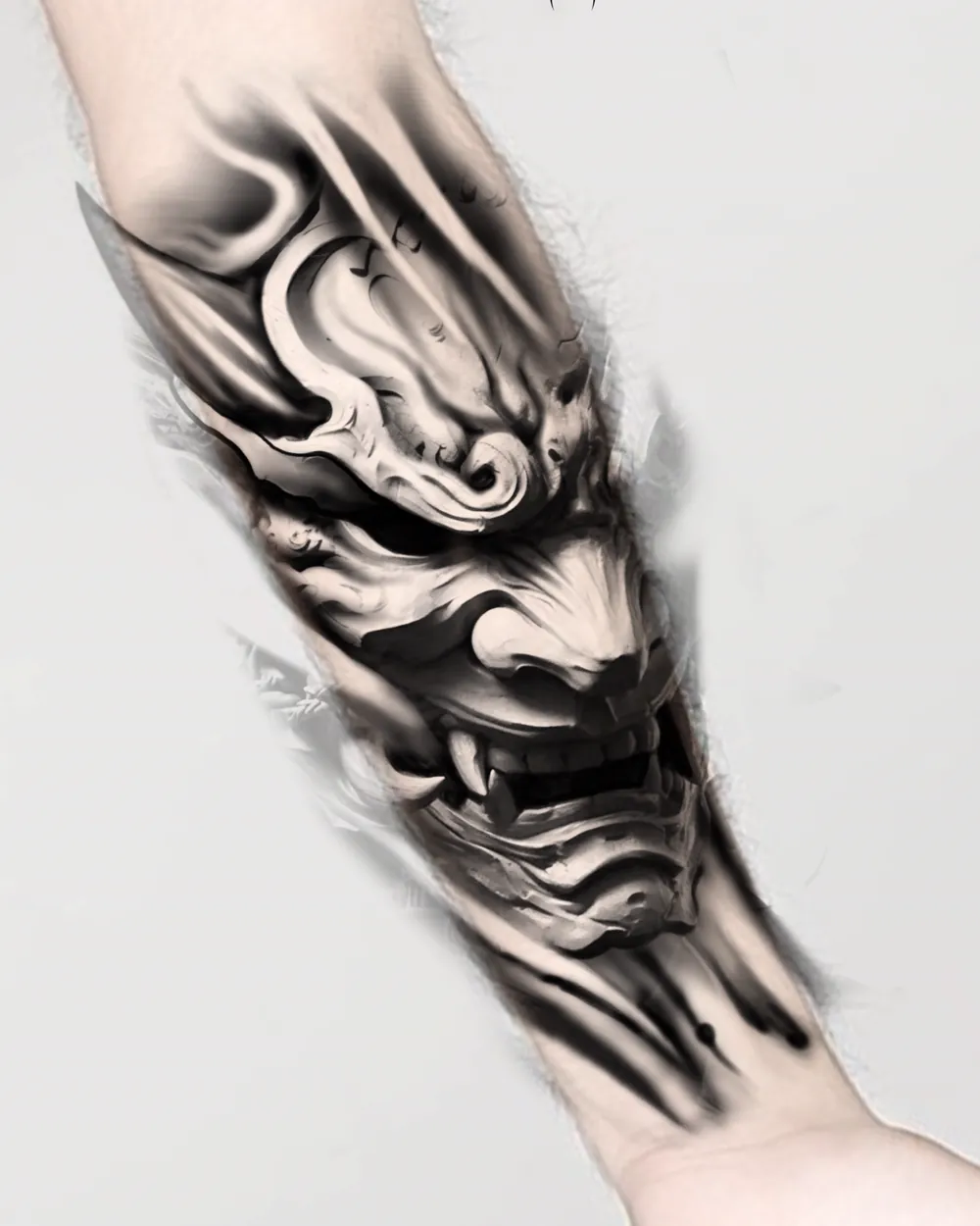 Exclusivo: máscara hannya en black & grey
